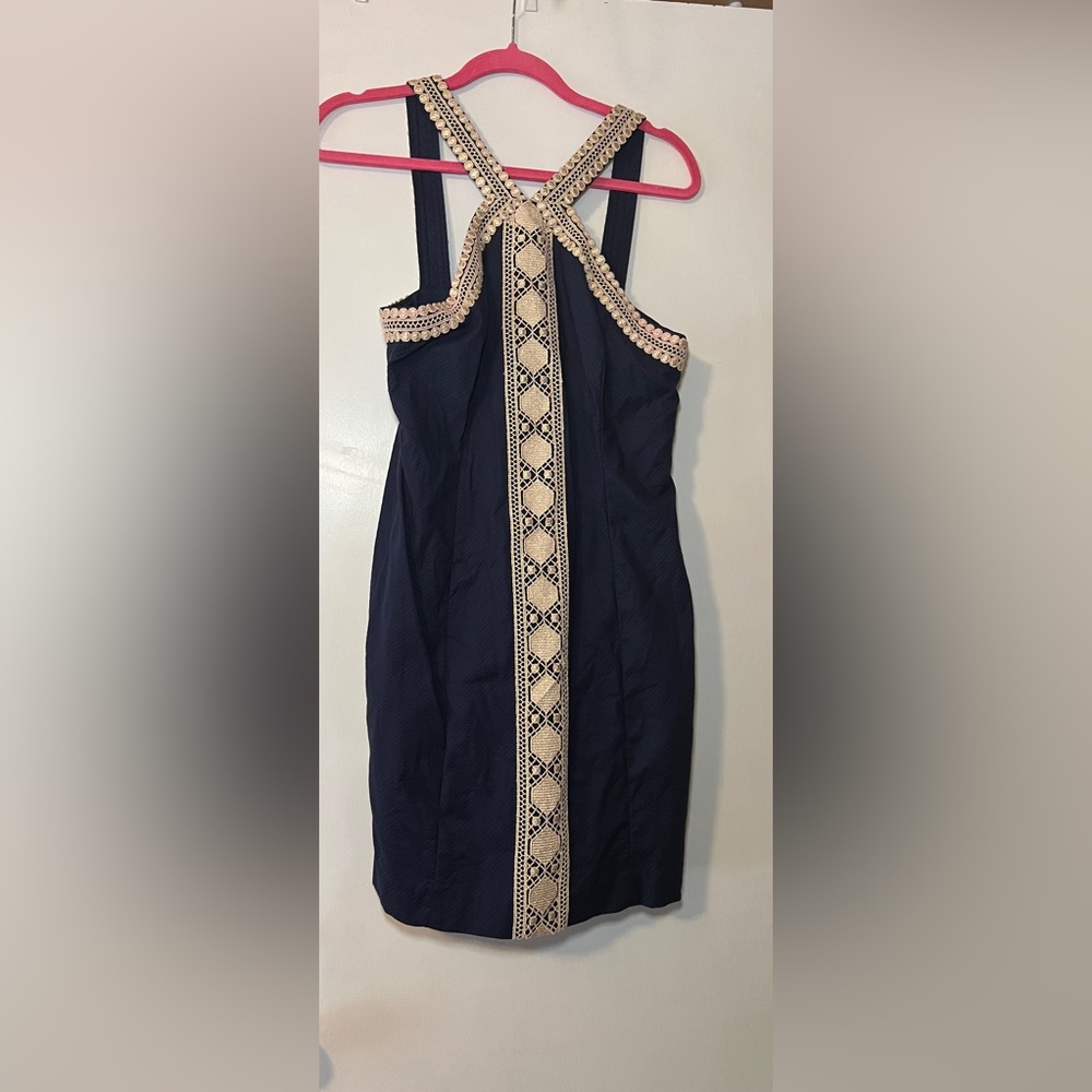 Lilly Pulitzer Navy Vena Stretch Shift Size 10 EUC